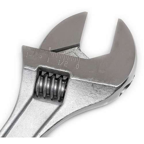Adjustable Tapered Handle Wrench - Carded, 15" L, 1-11/16"/43 mm Max Width, Chrome/Polished Distribution Jean Lapalme