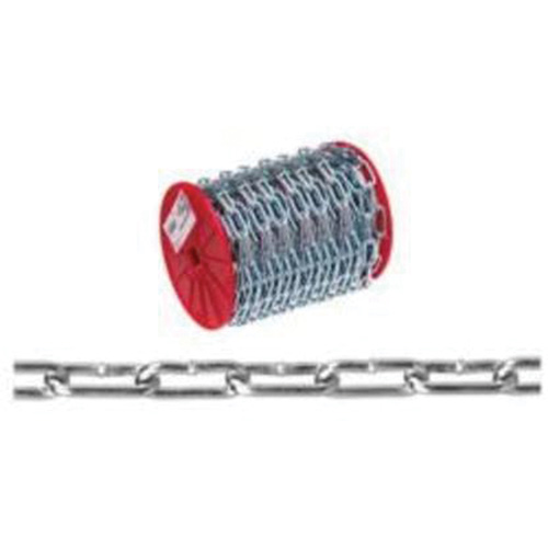 Chaîne droite, Acier &agrave; faible teneur en carbone, 2/0 x 120' (36,6 m) l, Charge d'utilisation 520 lb (0,26 tonne) Distribution Jean Lapalme