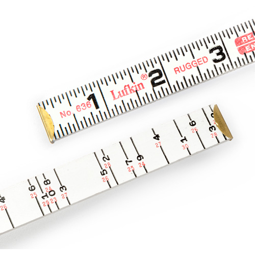 R&egrave;gle de maçon Red End, 6' lo, Bois, Graduations de 1/16" Distribution Jean Lapalme