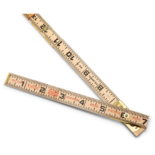 Red End&reg; Oversized Brick Mason Rule, 6' L, Wood, 1/16" Graduations Distribution Jean Lapalme