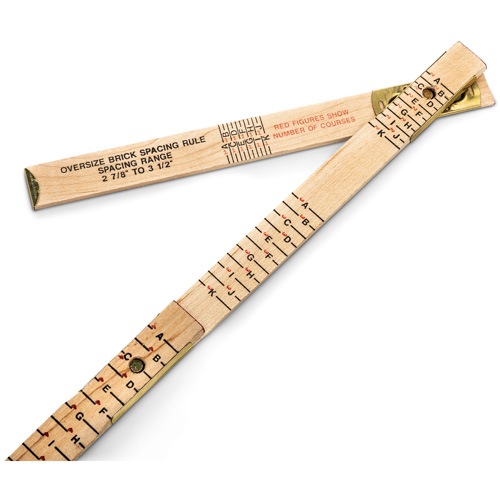 Red End&reg; Oversized Brick Mason Rule, 6' L, Wood, 1/16" Graduations Distribution Jean Lapalme