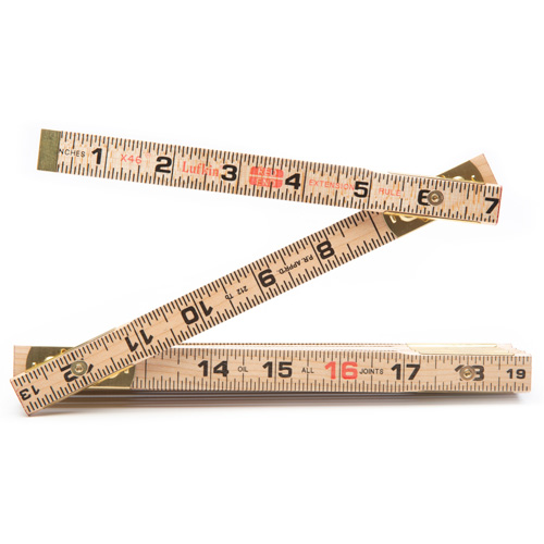 R&egrave;gle Red End avec deux rallonges de r&egrave;gle &agrave; glissi&egrave;re de 6", 6' lo, Bois, Graduations de 1/16" Distribution Jean Lapalme