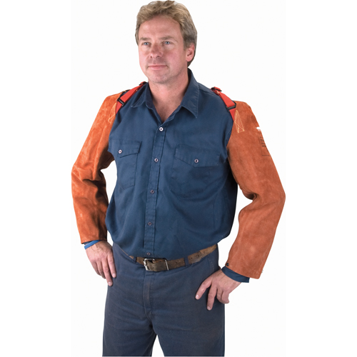Leather Sleeves, 23" L, Lava Brown Distribution Jean Lapalme
