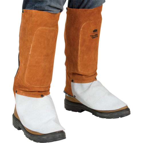 Leather Spats, 14" L, Lava Brown Distribution Jean Lapalme