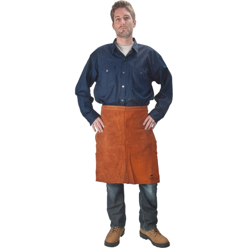 Leather Apron, Waist, 24" L, Lava Brown Distribution Jean Lapalme
