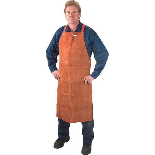 Leather Apron, Bib, 42" L, Lava Brown Distribution Jean Lapalme