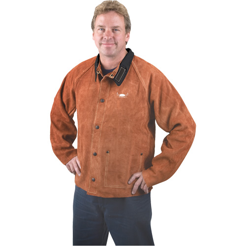 Welding Jacket, Leather, 4X-Large, Lava Brown Distribution Jean Lapalme