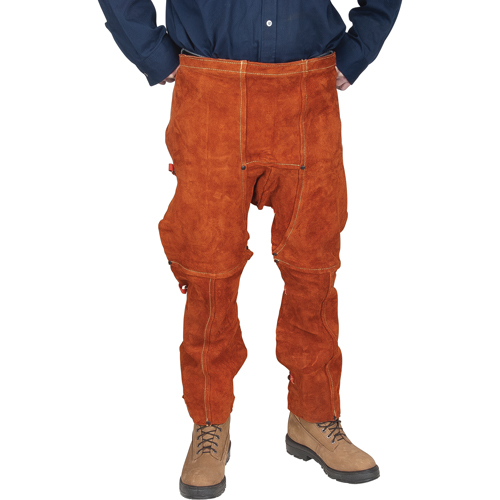 Tablier fendu aux jambes et jambi&egrave;res en cuir, 40" lo, Lava Brown Distribution Jean Lapalme