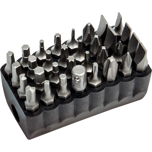 Standard Tip Bit Set, 32 Pcs., Clutch/Hex/Phillips/Slotted/Square Recess/Torx&reg; Distribution Jean Lapalme
