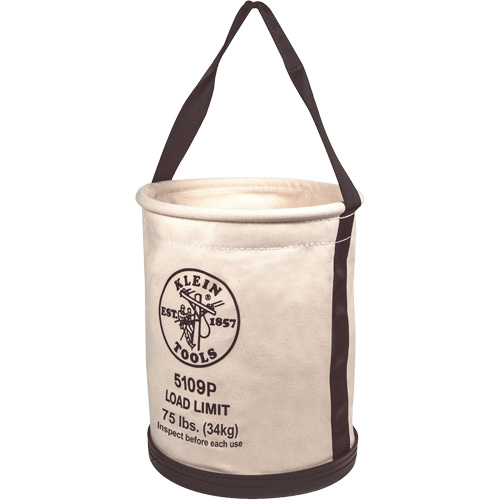 Grand seau &agrave; paroi droite, avec poche et fond moul&eacute;, 15" h, Toile, Naturel Distribution Jean Lapalme