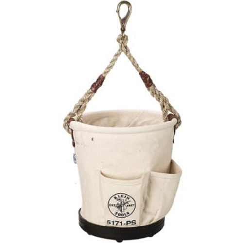 Tapered-Wall Bucket, 12" L x 9" W x 12" H, Canvas, Natural Distribution Jean Lapalme
