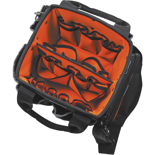 Tradesman Pro Tool Tote, Ballistic Nylon, 40 Pockets, Black/Orange Distribution Jean Lapalme
