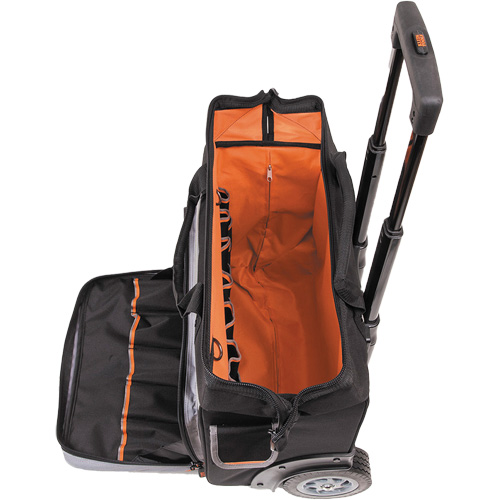 Tradesman Pro Rolling Tool Bag, Ballistic Polyester, 24 Pockets, Black/Orange Distribution Jean Lapalme