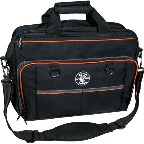 Tradesman Pro Tech Bag with Laptop Pocket, Polyester, 22 Pockets, Black/Orange Distribution Jean Lapalme
