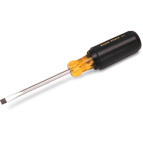 Slot Cabinet Tip Screwdriver, 1/4" Tip, Round, 8-11/32" L, Cushion Grip Handle Distribution Jean Lapalme