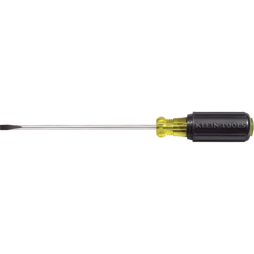 Slot Cabinet Tip Screwdriver, 3/16" Tip, Round, 9-3/4" L, Cushion Grip Handle Distribution Jean Lapalme
