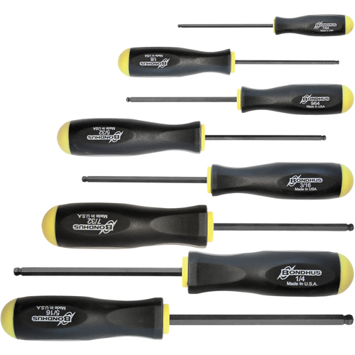 Ball Driver Screwdriver Sets - SAE, 8 Pcs. Distribution Jean Lapalme