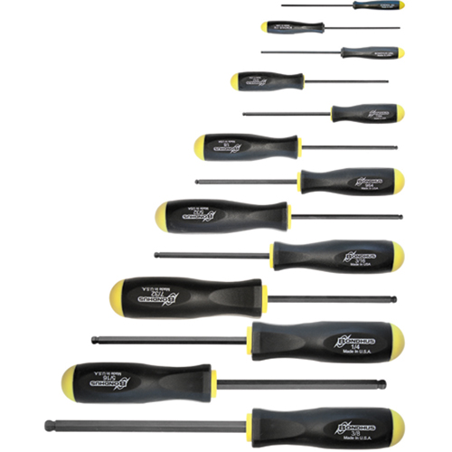 Ball Driver Screwdriver Sets - SAE, 13 Pcs. Distribution Jean Lapalme
