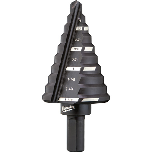 #5 Step Drill Bit, 1/4" - 1-3/8" , 1/8" Increments, High Speed Steel Distribution Jean Lapalme