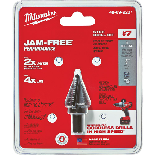 #7 Step Drill Bit, 7/8" - High Speed Steel Distribution Jean Lapalme