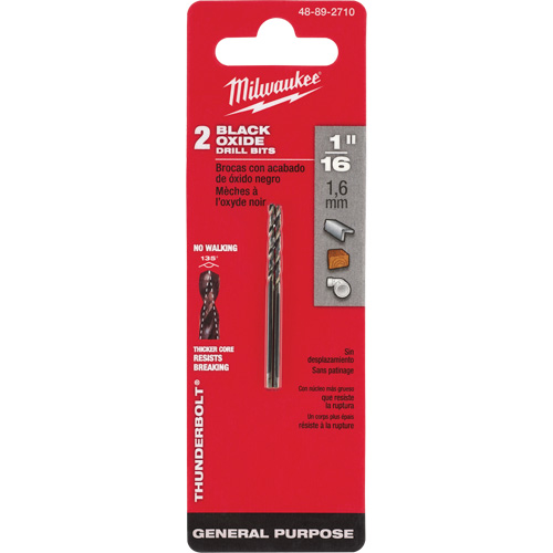 Foret s&eacute;rie courte Thunderbolt, Acier rapide, 1/16", 1-7/8" lo, 7/8" Cannelure, 135° Angle Distribution Jean Lapalme