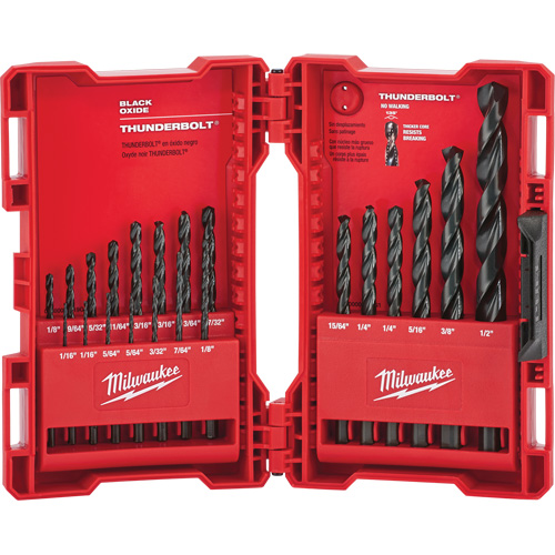 Thunderbolt&reg; Jobber Drill Bit Set, 21 Pieces, Alloy Steel Distribution Jean Lapalme