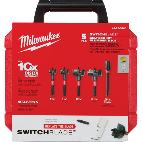Jeu de forets autoaliment&eacute;s pour plombier Switchblade Distribution Jean Lapalme