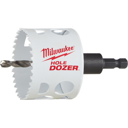 Scie-cloche Hole Dozer avec arbre, 2-1/2", Profondeur de la coupe 1-5/8", Bim&eacute;tal Distribution Jean Lapalme