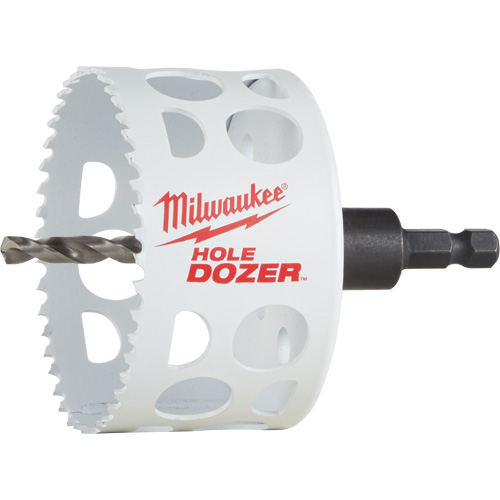 Scie-cloche Hole Dozer avec arbre, 3", Profondeur de la coupe 1-5/8", Bim&eacute;tal Distribution Jean Lapalme