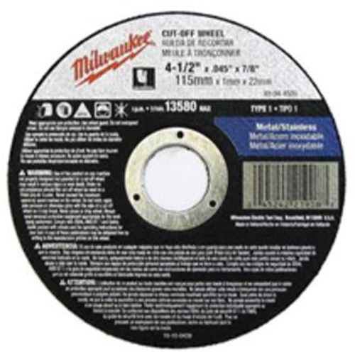 Depressed Centre Cut-Off Wheels, 5" x 0.045", 7/8" Arbor, Type 27, Aluminum Oxide, 13580 RPM Distribution Jean Lapalme