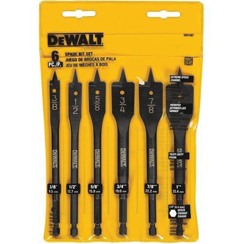Heavy-Duty Spade Bit Set, 6 Pieces Distribution Jean Lapalme