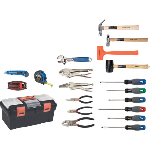 Essential Tool Set with Plastic Tool Box, 28 Pieces Distribution Jean Lapalme