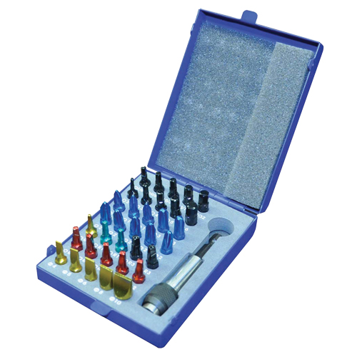 Color Insert Bit Set In Metal Case, 36 Pcs., Hex/Phillips/Slotted/Square Recess Distribution Jean Lapalme