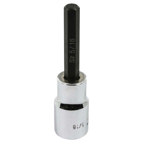 Bit Socket, Hex, 5/16" x 3-1/4" L, 1/2" Square Drive Drive Distribution Jean Lapalme