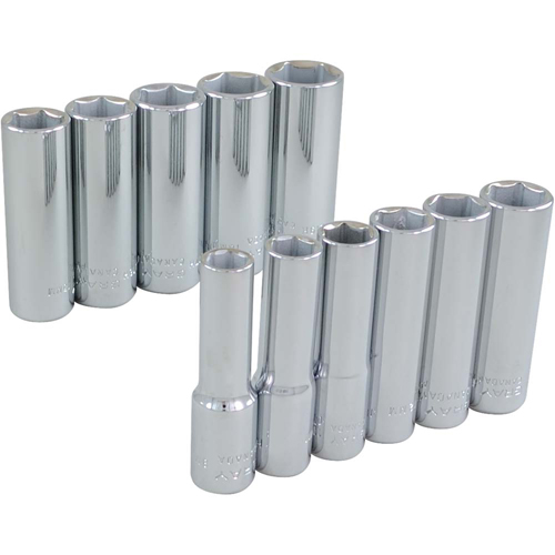 Socket Set, 11 Pcs, 3/8" Drive Size, Deep Distribution Jean Lapalme