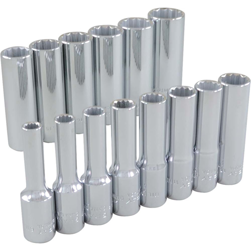 Socket Set, 14 Pcs, 3/8" Drive Size, Deep Distribution Jean Lapalme