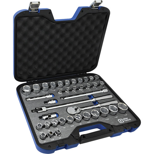 SAE & Metric Socket & Attachments Set, 38 Pcs, 1/2" Drive Size Distribution Jean Lapalme