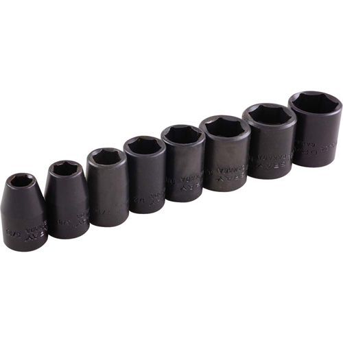 Jeu de douilles, 8 Mcx, Chocs, Prise de 3/8" Distribution Jean Lapalme