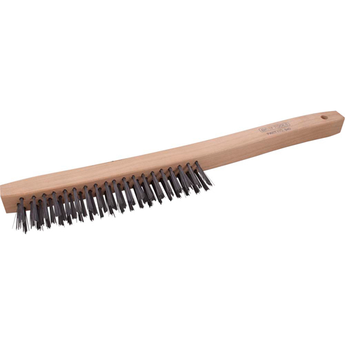 Brosse &agrave; r&eacute;curer industrielle &agrave; manche long, Acier, 3 x 19 rangs de fils, Longueur 14" Distribution Jean Lapalme
