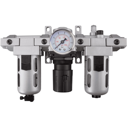 Filtre, r&eacute;gulateur et lubrificateur d'air modulaire (manom&egrave;tre compris), 1/2" NPT Distribution Jean Lapalme