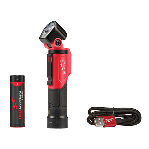 Lampe de poche pivotante USB, DEL, 500 lumens, Piles Rechargeable Distribution Jean Lapalme