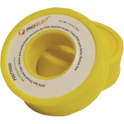 Ruban &agrave; filetage pour tuyau en PTFE pour industrie p&eacute;troli&egrave;re et gazi&egrave;re, 12,7 mm (1/2") x 6,6 m (21,67'), Jaune Distribution Jean Lapalme