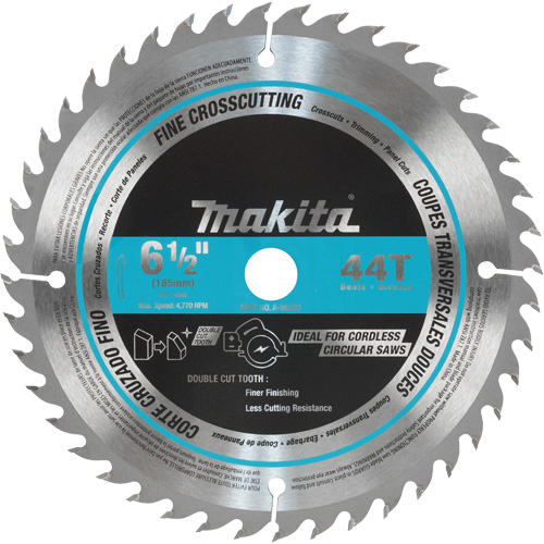 Circular Saw Blade, 6-1/2", 44 Teeth, Wood Use Distribution Jean Lapalme