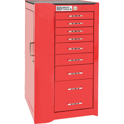Pro+ Left Side Rider Tool Cabinet, 8 Drawers, 19" W x 19" D x 36-1/2" H, Red Distribution Jean Lapalme