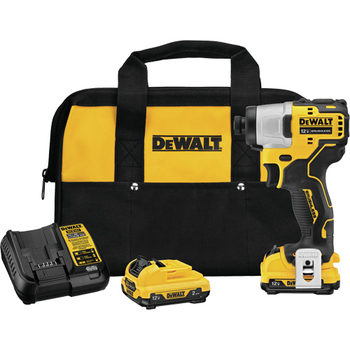 Ensemble de tournevis &agrave; percussion avec moteur sans balai Xtreme, 1/4", 1450 lb-po Couple max., 12 V, Lithium-ion Distribution Jean Lapalme