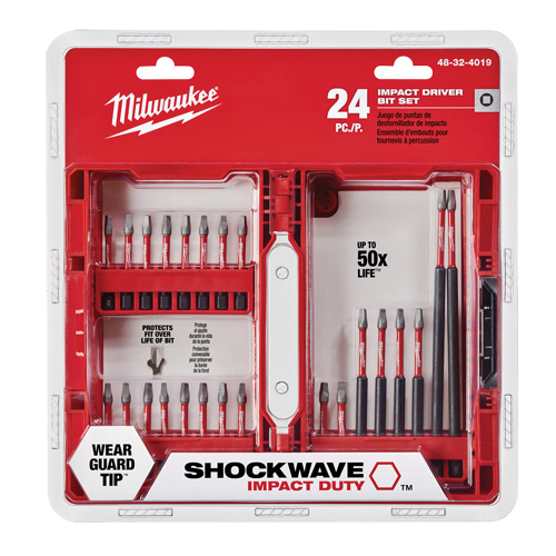 Jeu d'embouts pour cl&eacute; &agrave; chocs Shockwave, 24 Mcx, Carr&eacute;e Distribution Jean Lapalme