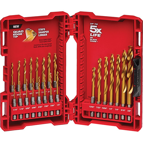 Jeu de forets pour perceuses et cl&eacute;s &agrave; chocs Shockwave, 23 morceaux, Titane Distribution Jean Lapalme