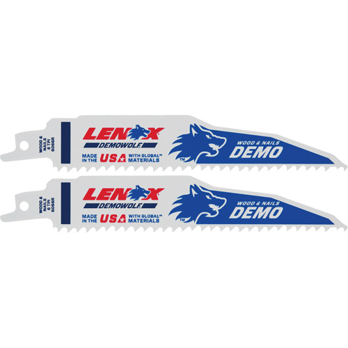 Lame de scie alternative pour d&eacute;molitions, Bim&eacute;tal, 6 Dents par pouce, 6" lo x 1" la Distribution Jean Lapalme