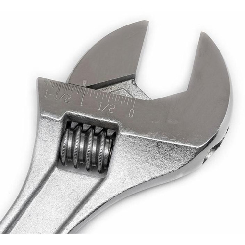 Adjustable Wrench, 15" L, 1-11/16" Max Width, Chrome Distribution Jean Lapalme