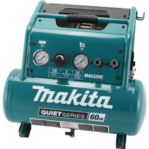 Quiet Series Air Compressor, Electric, 3 Gal (3.6 US Gal), 135 PSI, 120/1 V Distribution Jean Lapalme